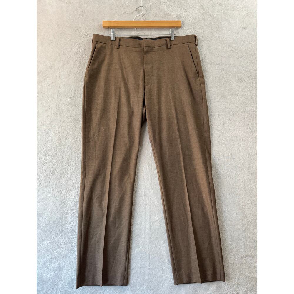 Murano Zac Fit Mens 36x32 Tan Brown Dress Pants Trousers Ultimate Modern Comfort